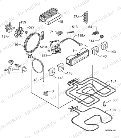 Взрыв-схема плиты (духовки) Privileg 064307_60824 - Схема узла Electrical equipment 268